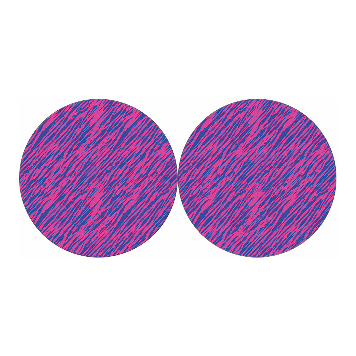 Pink And Blue Zebra Stripes Print Car Coasters