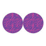 Pink And Blue Zebra Stripes Print Car Coasters