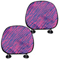 Pink And Blue Zebra Stripes Print Car Headrest Covers