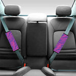 Pink And Blue Zebra Stripes Print Car Seat Belt Covers