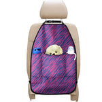 Pink And Blue Zebra Stripes Print Car Seat Organizers