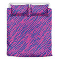 Pink And Blue Zebra Stripes Print Duvet Cover Bedding Set