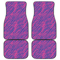 Pink And Blue Zebra Stripes Print Front and Back Car Floor Mats