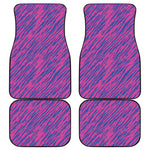 Pink And Blue Zebra Stripes Print Front and Back Car Floor Mats