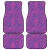 Pink And Blue Zebra Stripes Print Front and Back Car Floor Mats