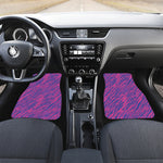 Pink And Blue Zebra Stripes Print Front and Back Car Floor Mats