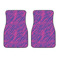 Pink And Blue Zebra Stripes Print Front Car Floor Mats