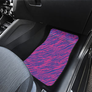 Pink And Blue Zebra Stripes Print Front Car Floor Mats