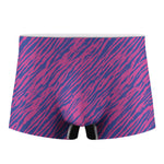 Pink And Blue Zebra Stripes Print Men's Boxer Briefs