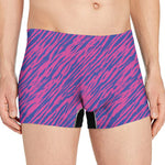 Pink And Blue Zebra Stripes Print Men's Boxer Briefs