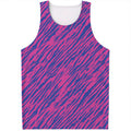Pink And Blue Zebra Stripes Print Men's Tank Top