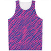 Pink And Blue Zebra Stripes Print Men's Tank Top