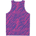 Pink And Blue Zebra Stripes Print Men's Tank Top