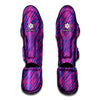 Pink And Blue Zebra Stripes Print Muay Thai Shin Guard