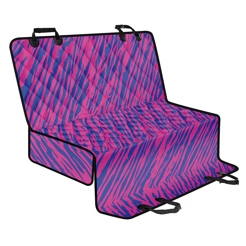 Pink And Blue Zebra Stripes Print Pet Car Back Seat Cover