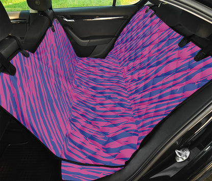 Pink And Blue Zebra Stripes Print Pet Car Back Seat Cover