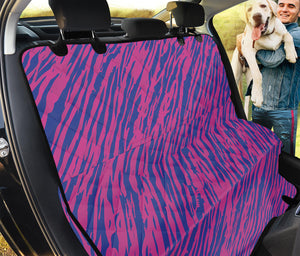 Pink And Blue Zebra Stripes Print Pet Car Back Seat Cover