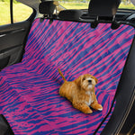 Pink And Blue Zebra Stripes Print Pet Car Back Seat Cover