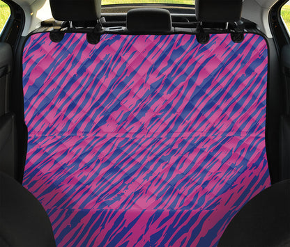 Pink And Blue Zebra Stripes Print Pet Car Back Seat Cover