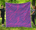 Pink And Blue Zebra Stripes Print Quilt