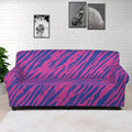 Pink And Blue Zebra Stripes Print Sofa Cover