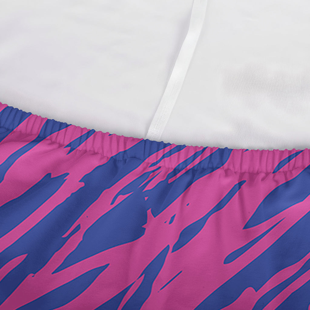 Pink And Blue Zebra Stripes Print Sofa Cover