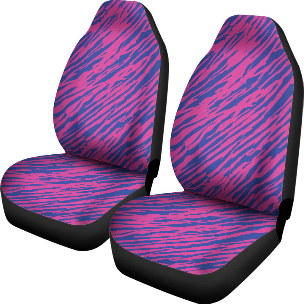 Pink And Blue Zebra Stripes Print Universal Fit Car Seat Covers