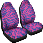 Pink And Blue Zebra Stripes Print Universal Fit Car Seat Covers