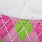 Pink And Green Argyle Pattern Print Sofa Cover
