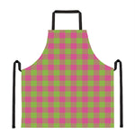 Pink And Green Buffalo Plaid Print Apron