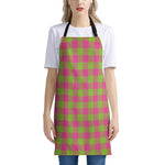 Pink And Green Buffalo Plaid Print Apron