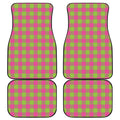 Pink And Green Buffalo Plaid Print Front and Back Car Floor Mats