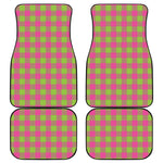 Pink And Green Buffalo Plaid Print Front and Back Car Floor Mats