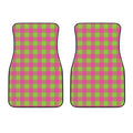 Pink And Green Buffalo Plaid Print Front Car Floor Mats