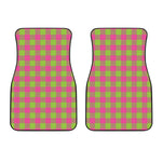 Pink And Green Buffalo Plaid Print Front Car Floor Mats