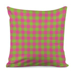 Pink And Green Buffalo Plaid Print Pillow Cover