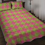 Pink And Green Buffalo Plaid Print Quilt Bed Set