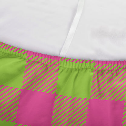 Pink And Green Buffalo Plaid Print Sofa Cover