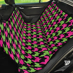 Pink And Green Houndstooth Pattern Print Pet Car Back Seat Cover