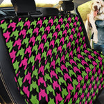 Pink And Green Houndstooth Pattern Print Pet Car Back Seat Cover