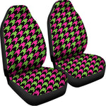 Pink And Green Houndstooth Pattern Print Universal Fit Car Seat Covers