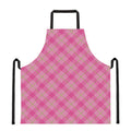 Pink And Green Plaid Pattern Print Apron