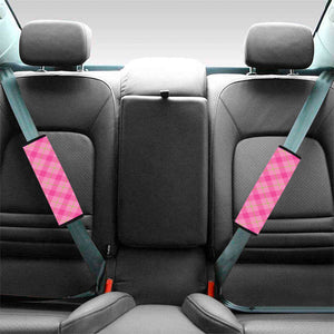 Pink And Green Plaid Pattern Print Car Seat Belt Covers