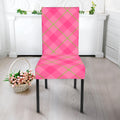 Pink And Green Plaid Pattern Print Dining Chair Slipcover