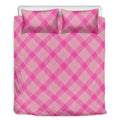 Pink And Green Plaid Pattern Print Duvet Cover Bedding Set
