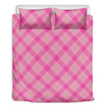 Pink And Green Plaid Pattern Print Duvet Cover Bedding Set