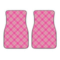 Pink And Green Plaid Pattern Print Front Car Floor Mats