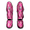 Pink And Green Plaid Pattern Print Muay Thai Shin Guards