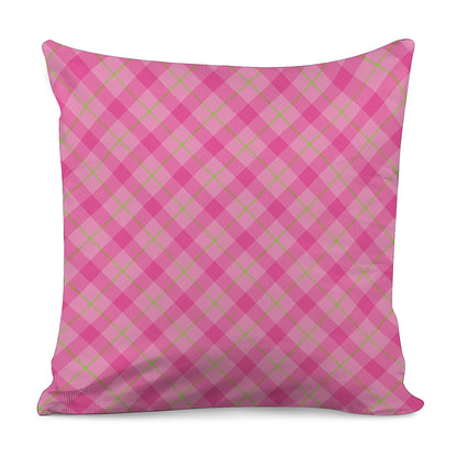 Pink And Green Plaid Pattern Print Pillow Cover