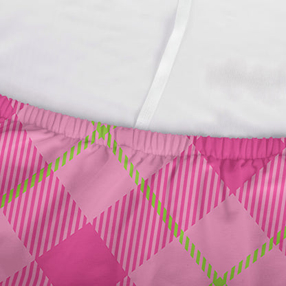 Pink And Green Plaid Pattern Print Sofa Cover